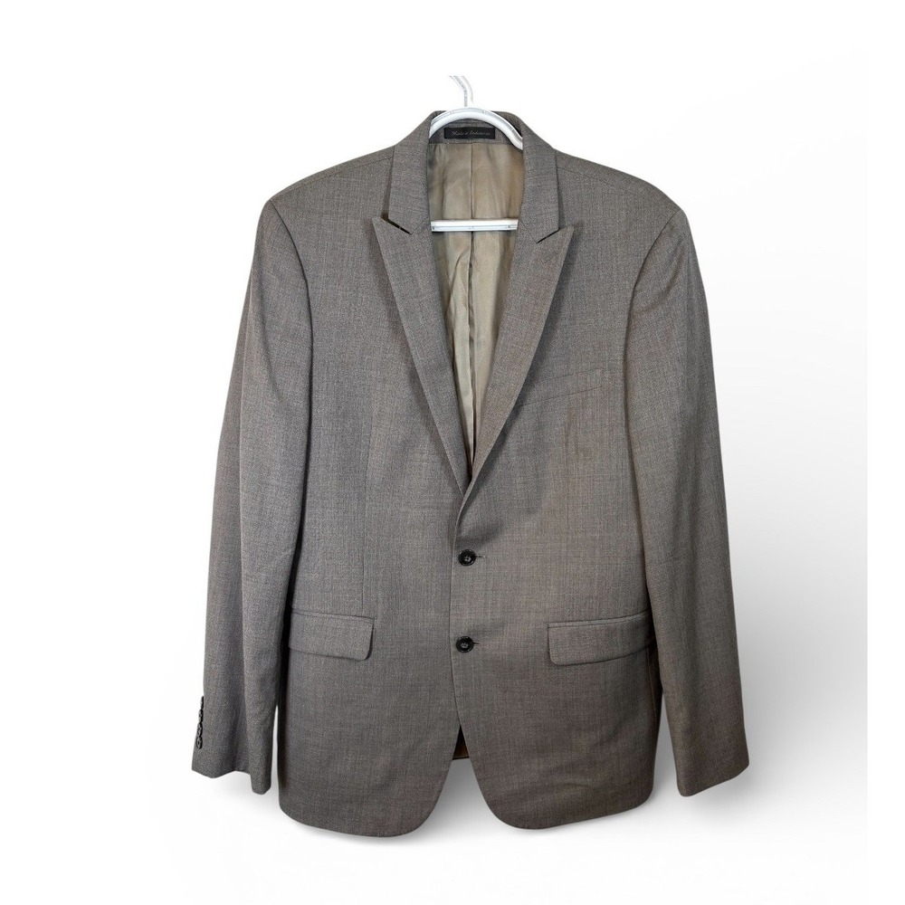 Calvin Klein Men's Extreme Slim Fit 42R Wool Suit Jacket Blazer Brown/grey
